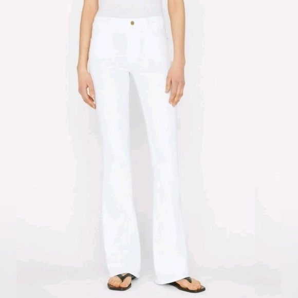 FRAME Denim -Le High Flare Jeans, White,  Women’s Size 32 - Picture 1 of 14